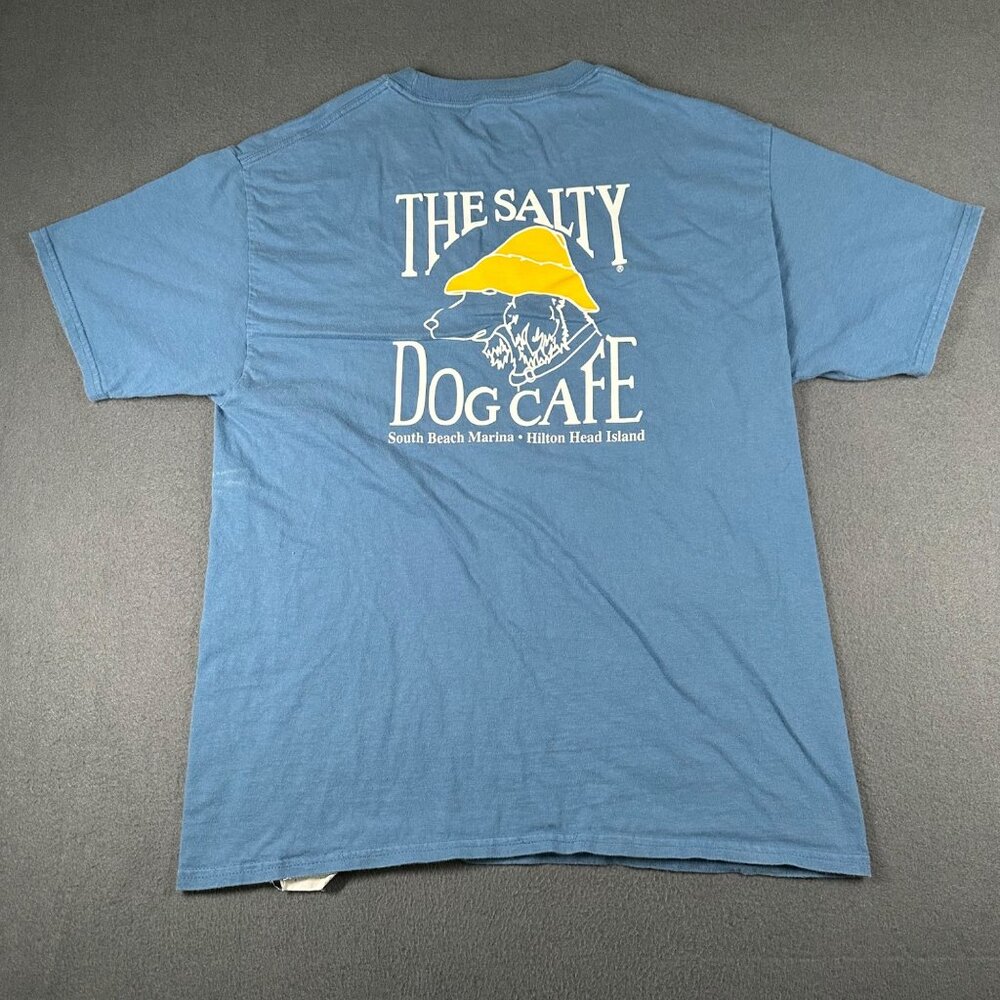 The Salty Dog Cafe Large Hanes Beefy-T Light Blue Crew Neck Short Sleeve T-shirt - Picture 8 of 8